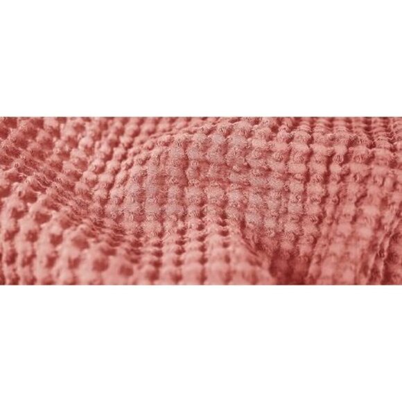COTTON Waffle Weave Blanket King Size Pink Soft Lightweight Bed Blanket NWT - Picture 6 of 8